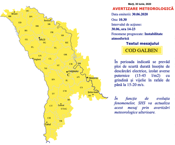 Meteorologii au emis Cod Galben: Vor cădea ploi puternice în toată țara Meteorologii au emis Cod Galben: Vor cădea ploi puternice în toată țara - Sputnik Moldova