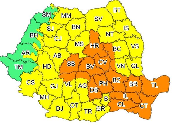 Alertă meteo: cod portocaliu şi galben de vreme severă – mai multe judeţe afectate Alertă meteo: cod portocaliu şi galben de vreme severă – mai multe judeţe afectate - Sputnik Moldova-România