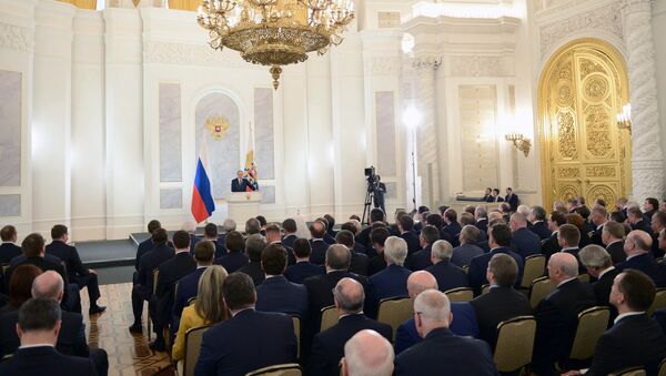 Обращение президента РФ В.Путина с ежегодным посланием к Федеральному Собранию - Sputnik Молдова
