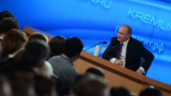 Десятая ежегодная большая пресс-конференция президента России Владимира Путина - Sputnik Молдова