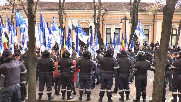 Сторонники и представители Нашей партии проводят у здания президентской администрации пикет - Sputnik Молдова