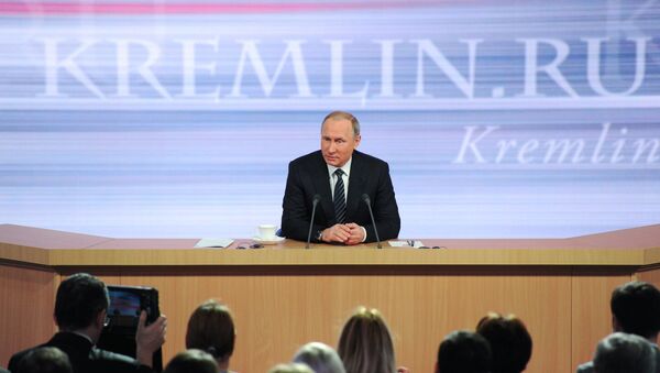 Одиннадцатая ежегодная большая пресс-конференция президента России Владимира Путина - Sputnik Moldova