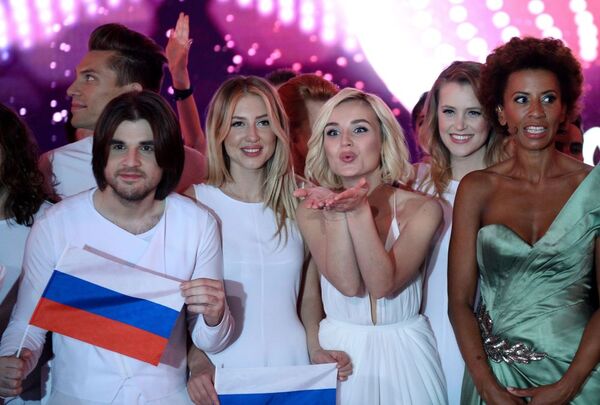 Российская певица Полина Гагарина после первого полуфинала Международного конкурса песни Евровидение 2015 в Вене - Sputnik Молдова
