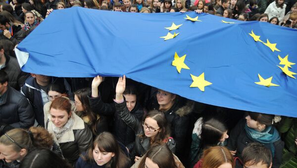 Студенческий митинг во Львове за вступление в ЕС - Sputnik Moldova