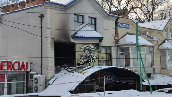 Последствие взрыва в центре Кишинева, здание столовой - Sputnik Молдова
