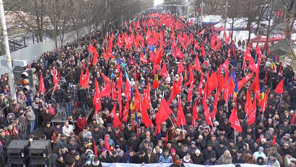 ПСРМ провела многотысячный митинг в центре Кишинева - Sputnik Moldova