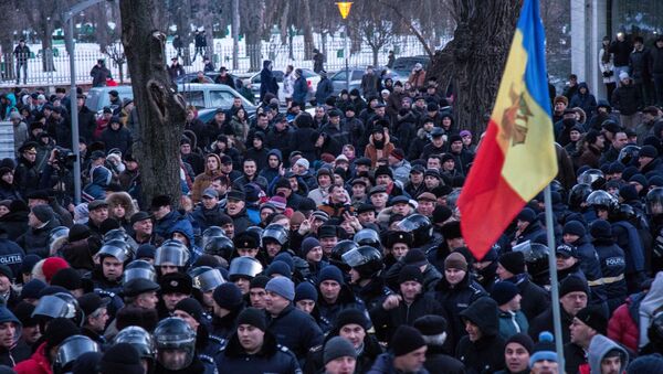 Протест Парламент Молдовы 20.01.2016 - Sputnik Молдова