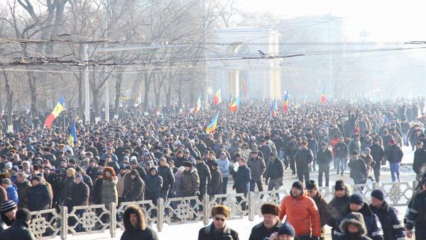 Протест Парламент Молдовы 21.01.2016 Proteste Parlament 21.01.2016 - Sputnik Moldova-România