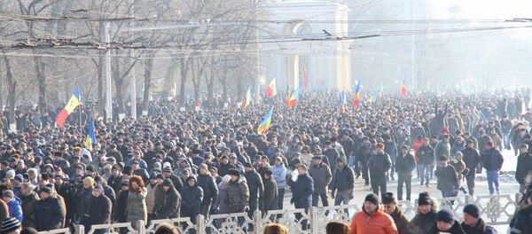 Протест Парламент Молдовы 21.01.2016 Proteste Parlament 21.01.2016 - Sputnik Moldova-România