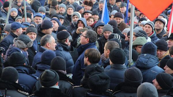 Протест 21.01.2016 Proteste 21.01.2016 Moldtelecom Молдтелеком - Sputnik Moldova