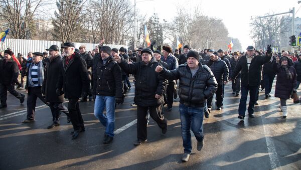 Протест 21.01.2016 Proteste 21.01.2016 - Sputnik Молдова