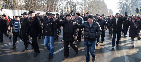 Протест 21.01.2016 Proteste 21.01.2016 - Sputnik Молдова