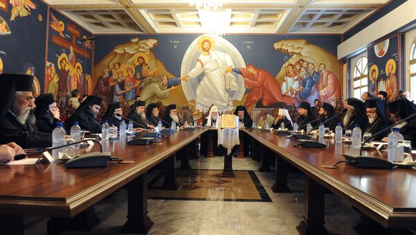 Патриарх Кирилл прибыл с официальным визитом на Кипр, preoţi ierarhi ortodocşi - Sputnik Moldova