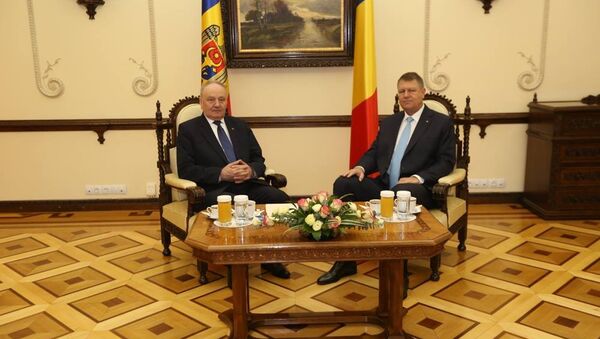 Президент Молдовы Николай Тимофти и президент Румынии Клаус Йоханнис - Sputnik Молдова