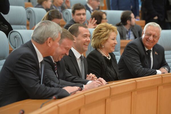 Руководители правительств и парламентов Союзного государства на пресс-конференции в Минске - Sputnik Молдова