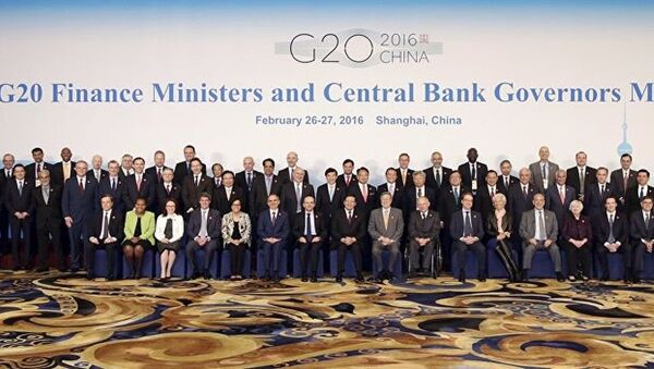 Министры финансов и управляющие ЦБ стран G20 на встрече в в Шанхае, 27 февраля 2016 - Sputnik Молдова