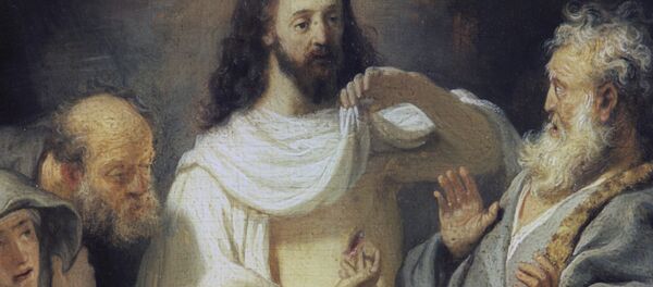 Pictură, reproducere, Necredinţa apostolului Toma. Репродукция картины Харменса ван Рейна Рембрандта Неверие апостола Фомы - Sputnik Moldova