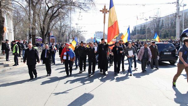 Марш унионистов в Кишиневе, 27 марта 2016 - Sputnik Молдова