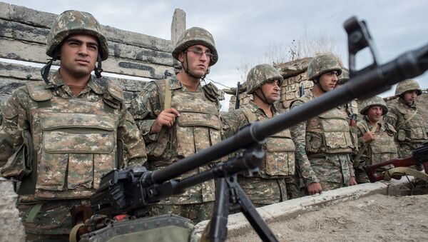 Troops in the zone of the Nagorno-Karabakh conflict - Sputnik Moldova-România