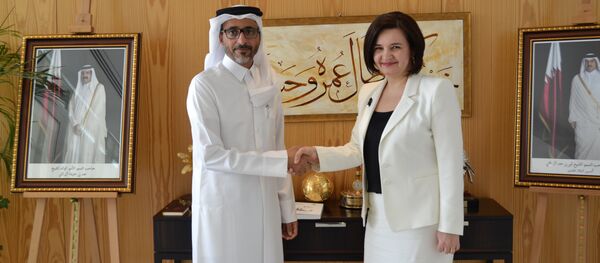 Ministrul Culturii, Monica Babuc, vizită oficială în Qatar, întrevedere cu Salah bin Ghanen bin Nasser Ali Ali, ministrul Culturii şi Sportului din Qatar - Sputnik Moldova