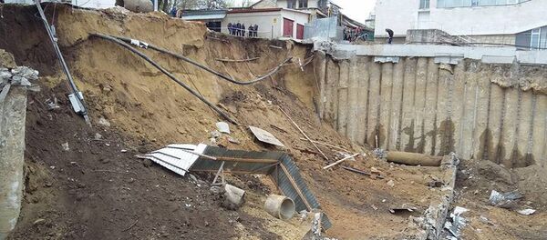 В Кишиневе рухнула опора котлована В Кишиневе рухнула опора котлована - Sputnik Молдова