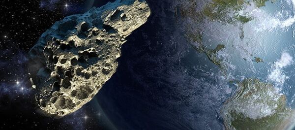 Астероид на фоне Земли. Рисунок. - Sputnik Moldova