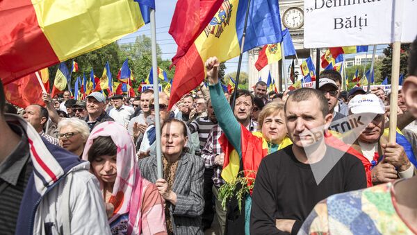 Протест 24 апреля 2016 protest poliție - Sputnik Молдова