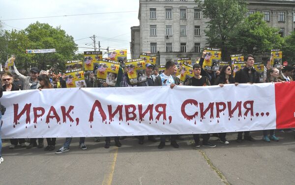 Антинатовский митинг Партии социалистов 8 мая в Кишиневе - Sputnik Молдова