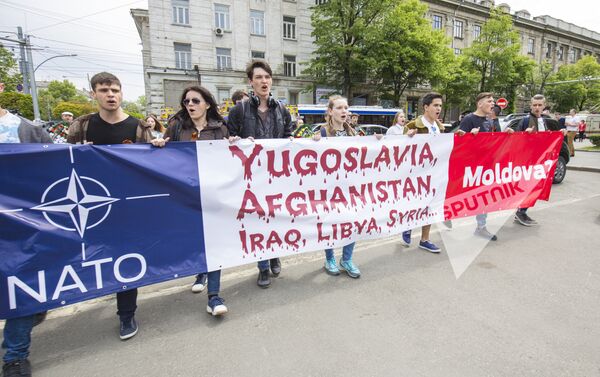 Протесты против присутствия военных США в Кишиневе - Sputnik Молдова