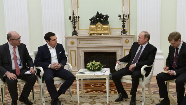 President Vladimir Putin meets with Prime Minister of Greece Alexis Tsipras - Sputnik Moldova-România