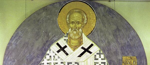 Фрагмент копии фрески Святой Николай Чудотворец - Sputnik Молдова