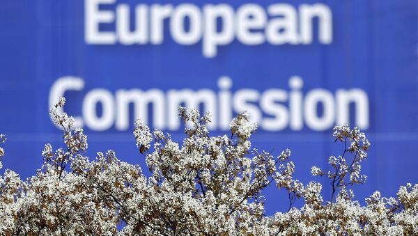 A sign is seen at the European Commission (EC) headquarters ahead of statements by the EC on the effectiveness of existing measures against tax evasion and money-laundering in light of the recent Panama Paper revelations, in Brussels, Belgium, April 12, 2016. - Sputnik Moldova