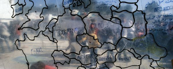 Landkarte Europas auf der griechischen Insel Lesbos Landkarte Europas auf der griechischen Insel Lesbos - Sputnik Moldova