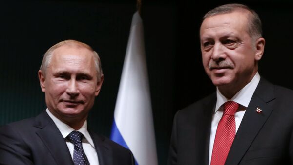Президент России Владимир Путин и глава Турции Реджеп Таййип Эрдоган - Sputnik Молдова
