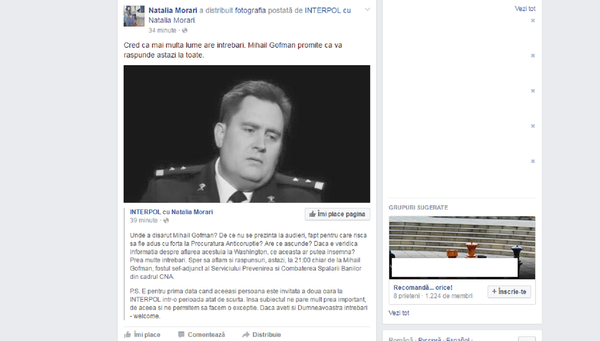 Anunț pe pagina de Facebook a Nataliei Morari despre participarea lui Mihail Gofman la o nouă emisiune Anunț pe pagina de Facebook a Nataliei Morari despre participarea lui Mihail Gofman la o nouă emisiune - Sputnik Moldova