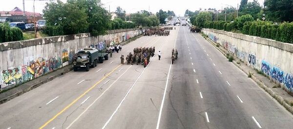 Antrenamente militare pe șos. Hîncești, Chișinău, pregătiri pentru parada militară din 27 august 2016 - Sputnik Moldova