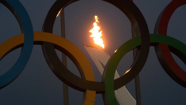 Олимпийские кольца и факел Олимпийского огня - Sputnik Молдова