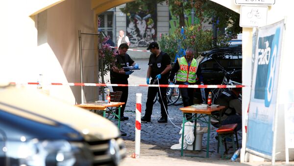 Police secure the area after an explosion in Ansbach, Germany, July 25, 2016. - Sputnik Moldova-România