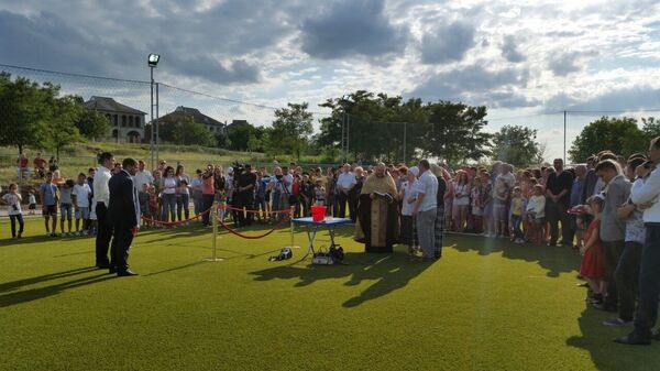 Открытие спортивной площадки для мини-футбола в городе Оргеев - Sputnik Молдова