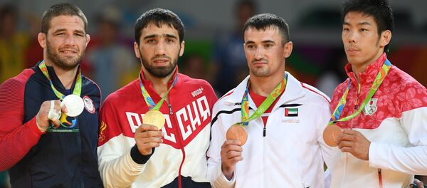 Пьедестал почета дзюдоистов в весе до 81 кг на Олимпиаде в Рио-де-Жанейро - Sputnik Молдова