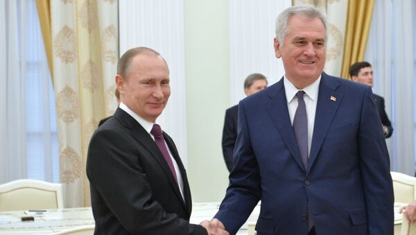 Vladimir Putin och Tomislav Nikolic - Sputnik Moldova-România