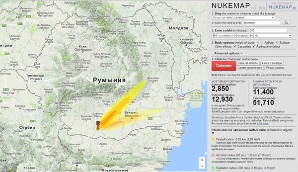 Efectul exploziei Bombei nucleare B61 Efectul exploziei Bombei nucleare B61 - Sputnik Moldova-România