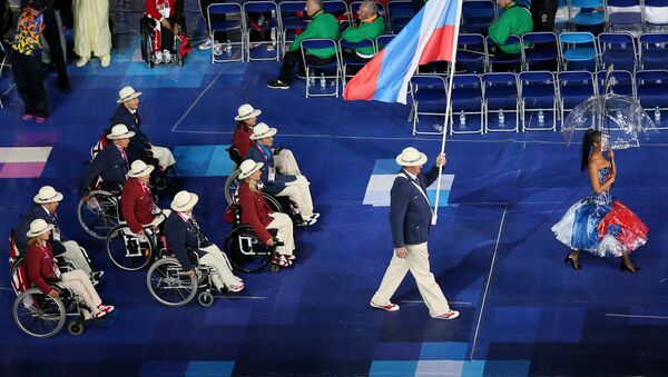 Паралимпийская сборная России на церемонии открытия ХIV летних Паралимпийских игр на Олимпийском стадионе в Лондоне. - Sputnik Молдова