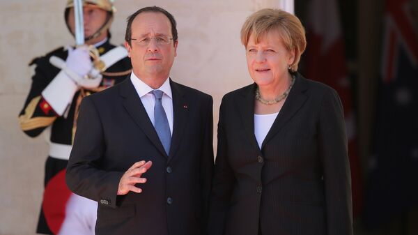 Канцлер ФРГ Ангела Меркель и президент Франции Франсуа Олланд - Sputnik Moldova-România