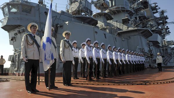 Russia's Pyotr Veliky missile cruiser makes port call in Tartus, Syria - Sputnik Moldova-România