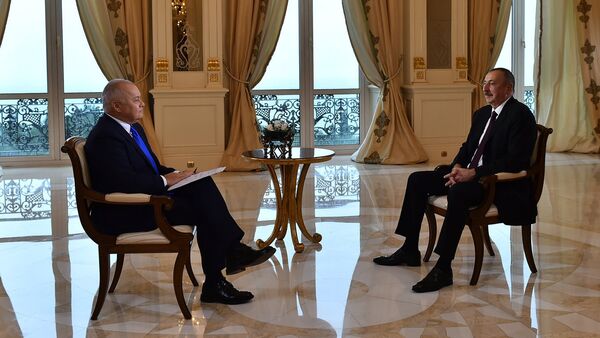 Interviul preşedintelui Azerbaidjanului, Ilham Aliev, acordat directorului general al AIȘ Rossia Segodnya, Dmitri Kiseliov - Sputnik Молдова