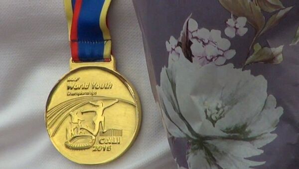 Золотая медаль юношеского чемпионата мира по легкой атлетике дискоболки Александры Емильяновой - Sputnik Молдова