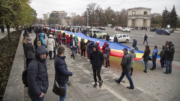 Protestatari - Sputnik Moldova-România