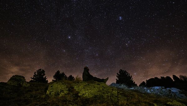 Фотограф смотрит на небо во время метеоритного дождя в северной Италии - Sputnik Молдова